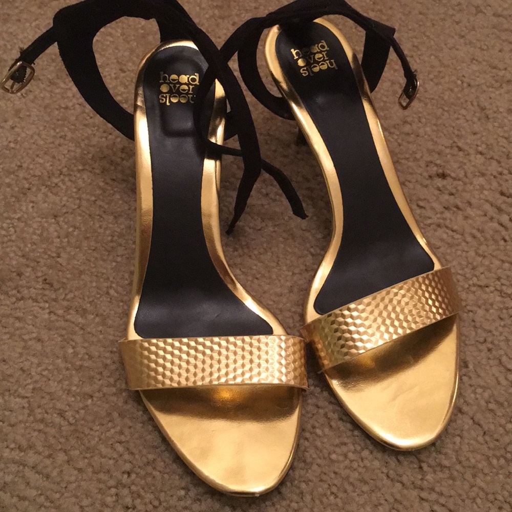 Black and golden sandals